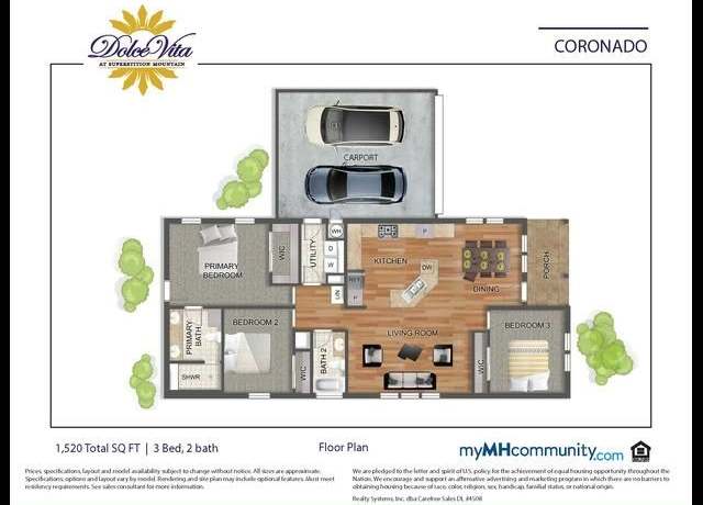 Property at Coronado Plan, Apache Junction, AZ 85119, 3 beds, 2 baths