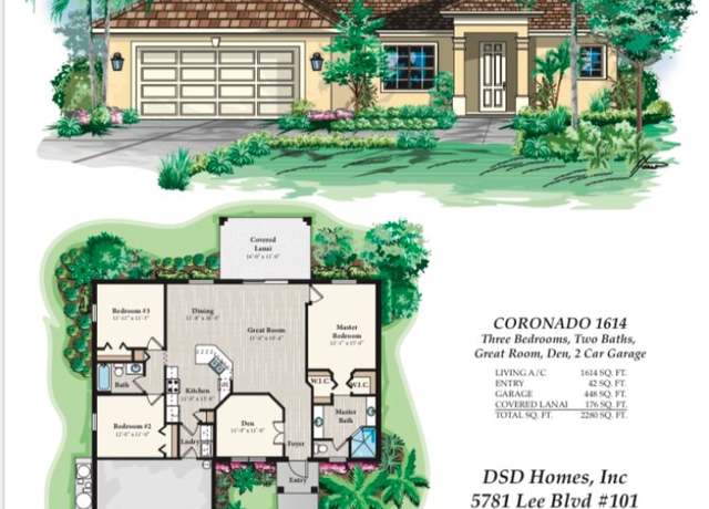 Property at Coronado 1614 Plan, Lehigh Acres, FL 33971, 3 beds, 2 baths