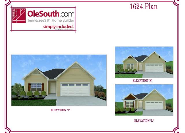 Property at 1624 Elevation JKL Plan, Manchester, TN 37355, 3 beds, 2 baths