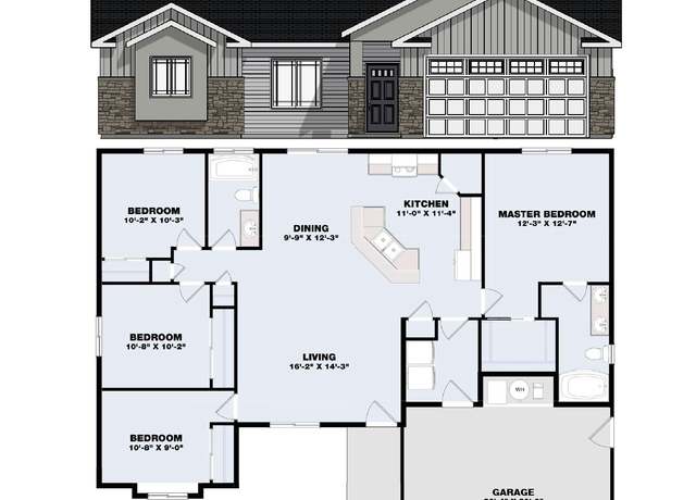 Property at The Camas Creek Plan, Jerome, ID 83338, 4 beds, 2 baths