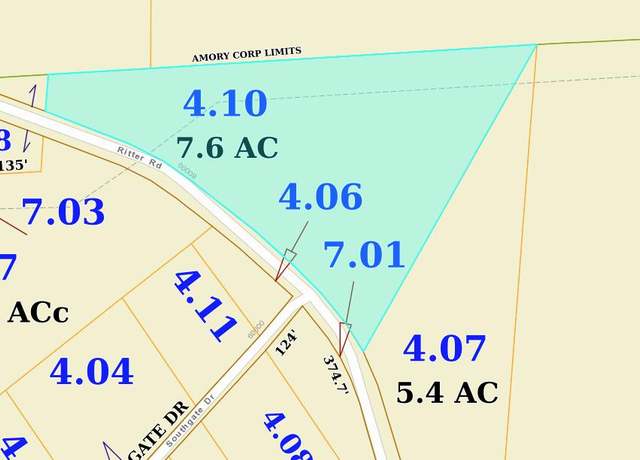 Property at 7.6 ac Ritter Rd, Amory, MS 38821