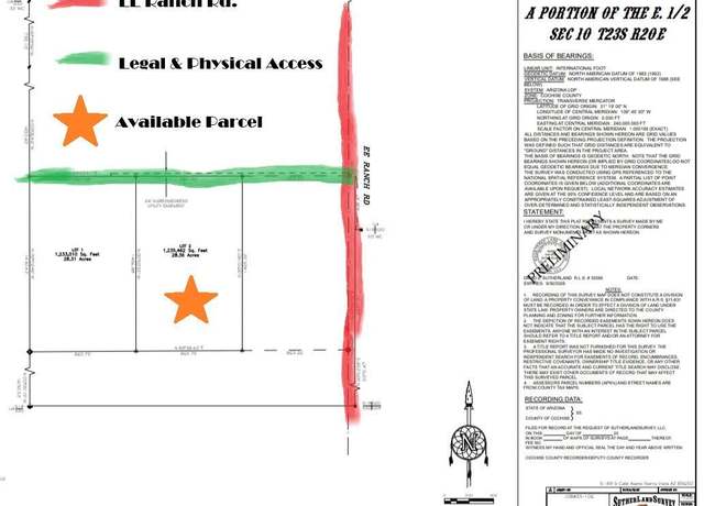 Property at TBD N EE Ranch Lot 2 of 2 Rd Unit 2 of 2, Mcneal, AZ 85617