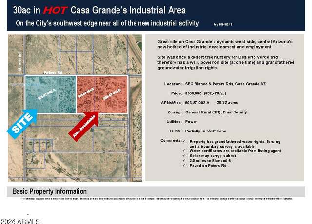 Property at 0 W Peters Rd Unit -, Casa Grande, AZ 85193