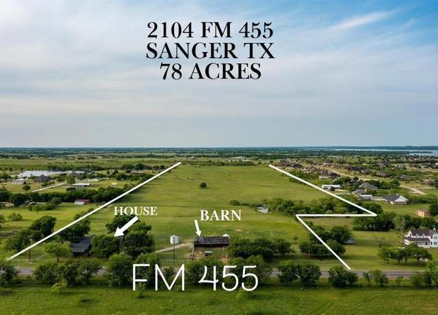 Property at 2104 Fm 455 W, Sanger, TX 76266, 4 beds, 3 baths
