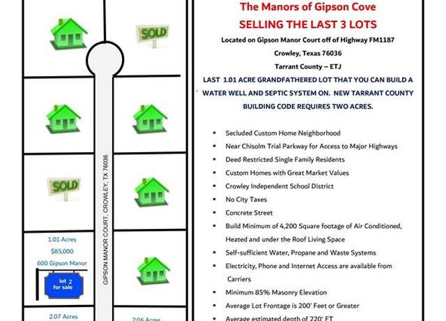 Property at 608 Gipson Manor Ct, Crowley, TX 76036