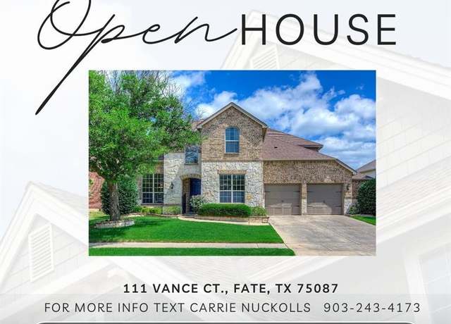Property at 111 Vance Ct, Fate, TX 75087, 4 beds, 3.5 baths