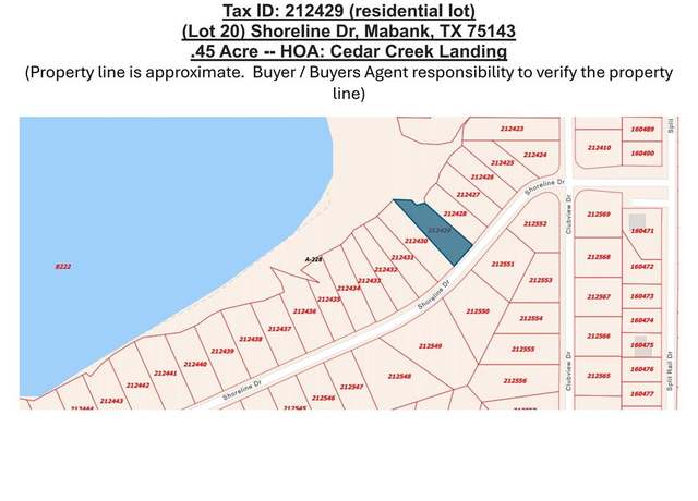 Property at Lot 20 Shoreline Dr, Mabank, TX 75143