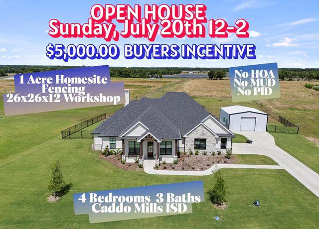 Property at 4761 Sarah Dr, Caddo Mills, TX 75135, 4 beds, 3 baths