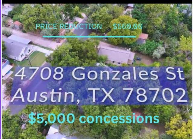 Property at 4708 Gonzales St, Austin, TX 78702, 2 beds, 1 bath
