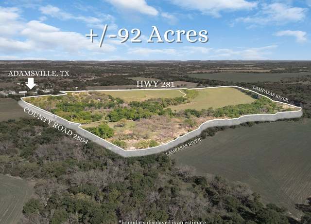 Property at 92 Acres N Us Highway 281, Lampasas, TX 76550, 3 beds, 2 baths