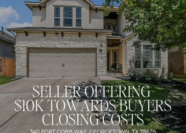 Property at 340 Fort Cobb Way, Georgetown, TX 78628, 4 beds, 3 baths