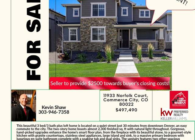Property at 11933 Norfolk Ct, Commerce City, CO 80022, 3 beds, 3 baths