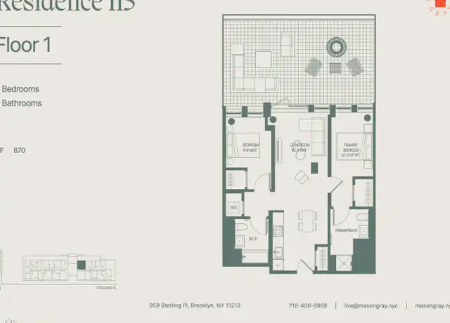Property at 955 Sterling Pl Unit 115, Brooklyn, NY, 11213, 2 beds, 2 baths, [object Object]
