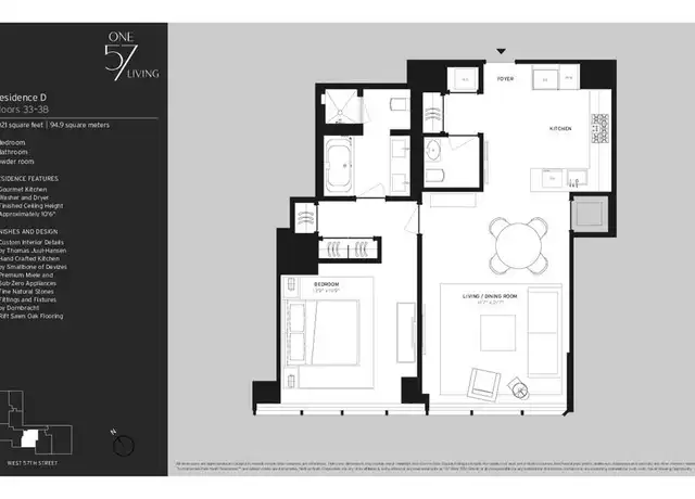 Property at 157 W 57th St Unit 36D, New York, NY, 10019, 1 bed, 1.5 baths, [object Object]