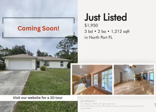 Property at 3616 Spinner Ave, North Port, FL, 34286, 3 beds, 2 baths, [object Object]