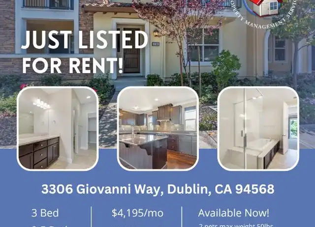 Property at 3306 Giovanni Way, Dublin, CA, 94568, 3 beds, 3 baths, [object Object]