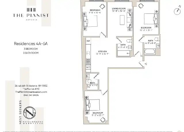 Property at 26-46 4th St Unit 5-A, Astoria, NY, 11102, 3 beds, 3 baths, [object Object]