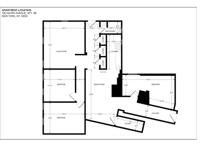 Property at 105 Haven Ave Unit 0B, New York, NY, 10032, 3 beds, 1 bath, [object Object]
