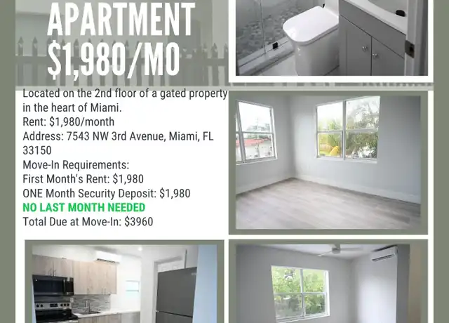 Property at 7543 NW 3rd Ave Unit 7543, Miami, FL, 33150, 2 beds, 1 bath, [object Object]
