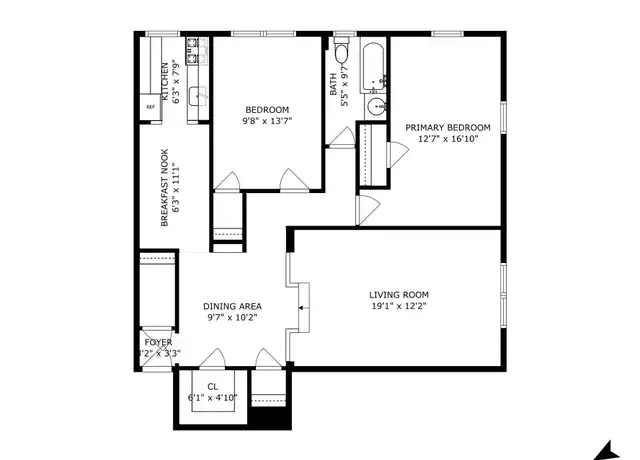 Property at 305 W 52nd St Unit 6E, New York, NY, 10019, 2 beds, 1 bath, [object Object]