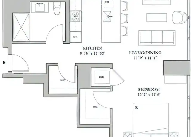 Property at 164 N Peoria St Unit 1909, Chicago, IL, 60607, 0 beds, 1 bath, [object Object]