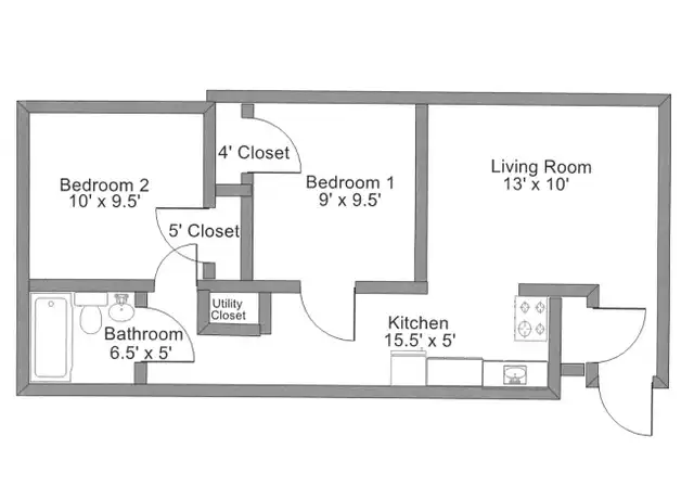 Property at 433 E 13th Ave, Columbus, OH, 43201, 2 beds, 1 bath, [object Object]