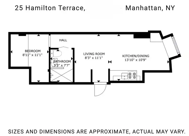 Property at 25 Hamilton Ter, New York, NY, 10031, 1 bed, 1 bath, [object Object]