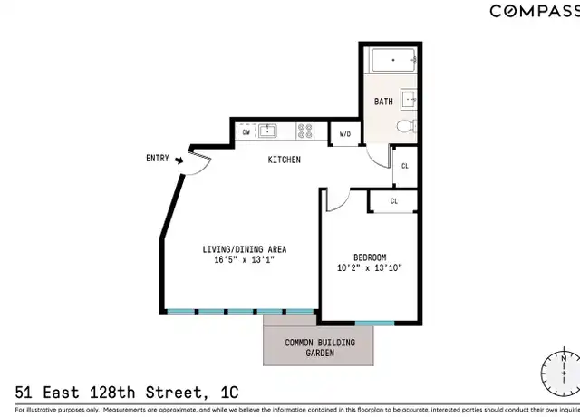 Property at 51 E 128th St Unit 1C, New York, NY, 10035, 1 bed, 1 bath, [object Object]