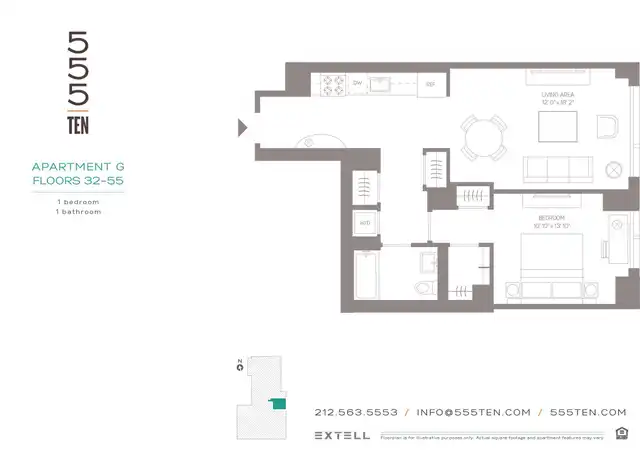 Property at 555 10th Ave Unit 49G, New York, NY, 10018, 1 bed, 1 bath, [object Object]