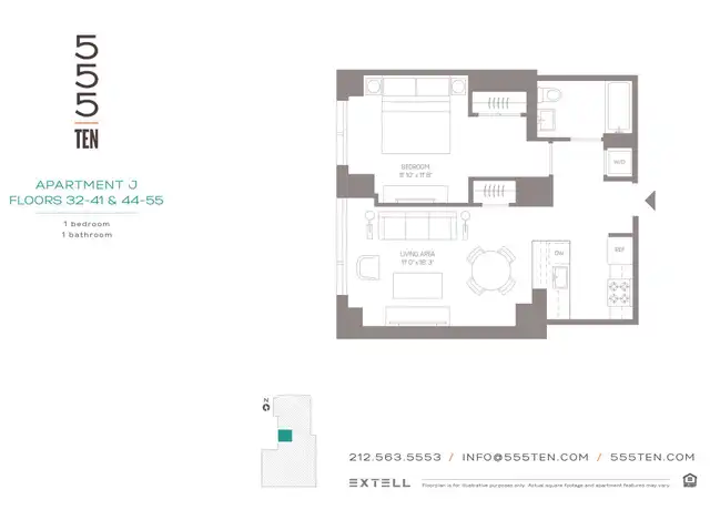 Property at 555 10th Ave Unit 50J, New York, NY, 10018, 1 bed, 1 bath, [object Object]