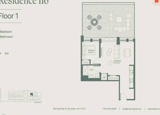 Property at 955 Sterling Pl Unit 116, Brooklyn, NY, 11213, 1 bed, 1 bath, [object Object]