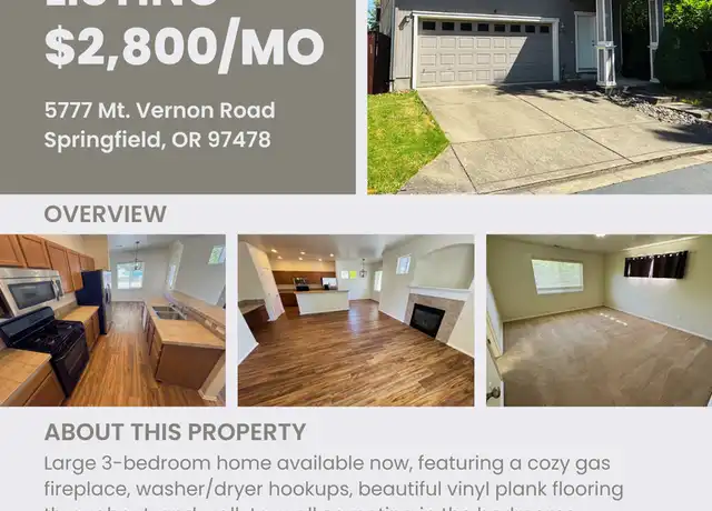 Property at 5777 Mt Vernon Rd, Springfield, OR, 97478, 3 beds, 2.5 baths, [object Object]
