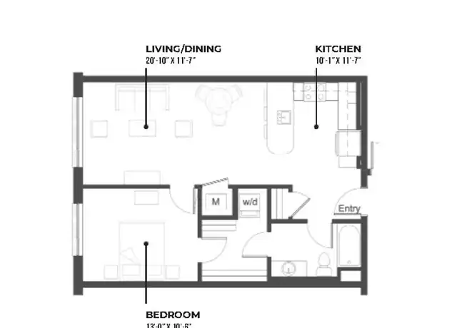 Property at 2323 Howard St Unit HW-509, Omaha, NE, 68102, 1 bed, 1 bath, [object Object]
