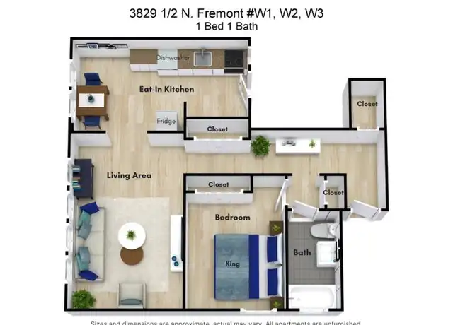 Property at 3829 N Fremont St Unit 3W, Chicago, IL, 60613, 1 bed, 1 bath, [object Object]