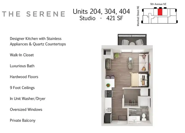 Property at The Serene - 829 Marshall St NE, Minneapolis, MN, 55413, 0 beds, 1 bath, Contact for Price