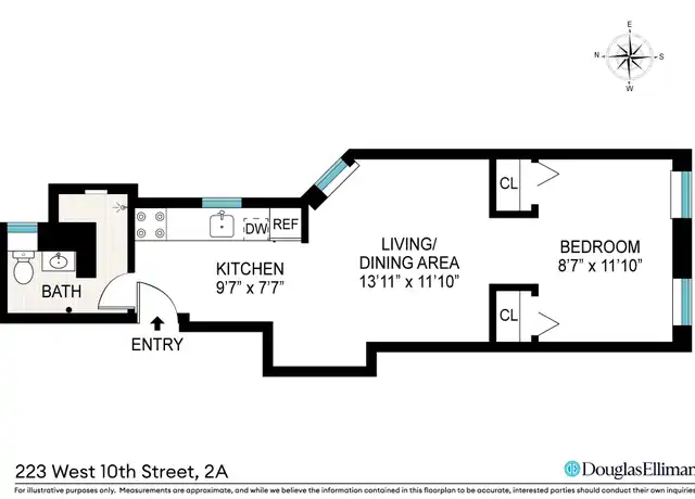 Property at 223 W 10th St Unit 2A, New York, NY, 10014, 1 bed, 1 bath, [object Object]