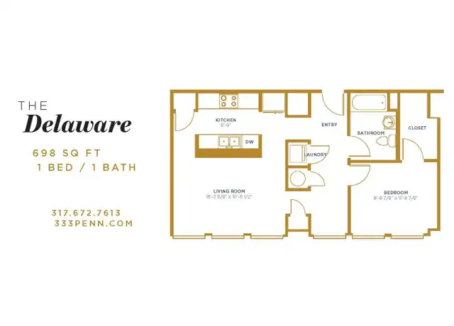 Property at 333 N Pennsylvania St, Indianapolis, IN, 46204, 1 bed, 1 bath, [object Object]