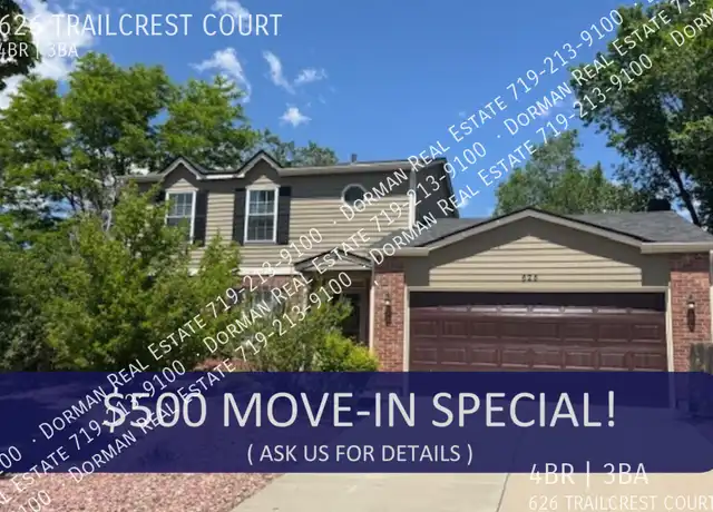 Property at 626 Trailcrest Ct, Colorado Springs, CO, 80906, 4 beds, 2.5 baths, [object Object]