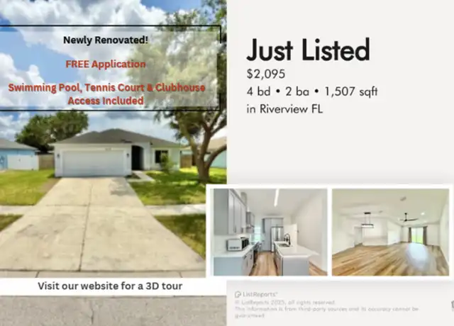 Property at 12129 Buffington Ln, Riverview, FL, 33579, 4 beds, 2 baths, [object Object]