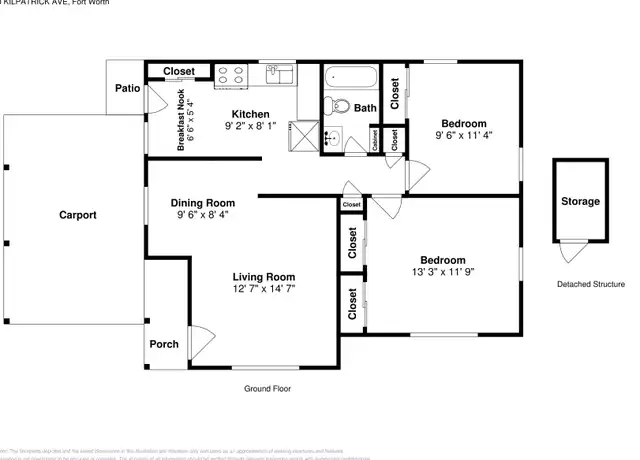 Property at 4720 Kilpatrick Ave, Fort Worth, TX, 76107, 2 beds, 1 bath, [object Object]