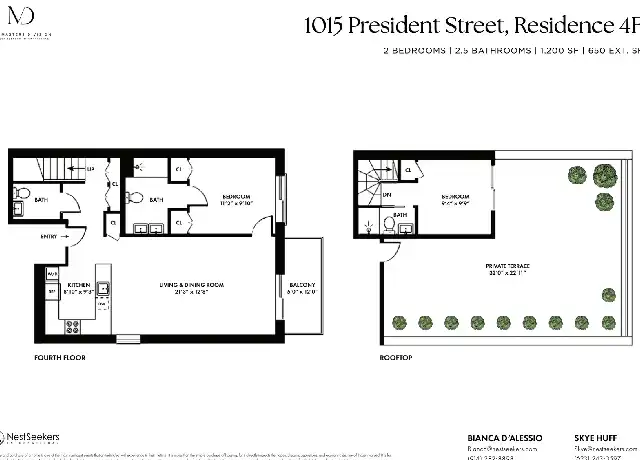 Property at 1015 President St Unit 4F, Brooklyn, NY, 11225, 2 beds, 2.5 baths, [object Object]