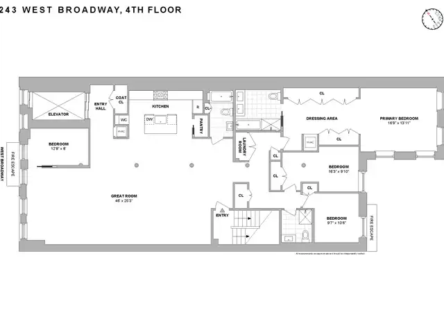Property at 243 W Broadway Unit 4, New York, NY, 10013, 4 beds, 3 baths, [object Object]