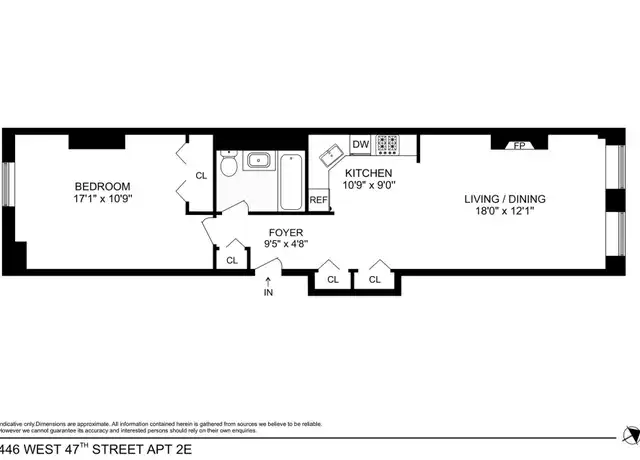 Property at 446 W 47th St Unit 2E, New York, NY, 10036, 1 bed, 1 bath, [object Object]