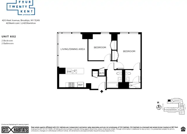 Property at 420 Kent Ave Unit 602, Brooklyn, NY, 11249, 2 beds, 2 baths, [object Object]