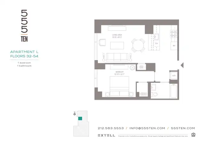 Property at 555 10th Ave Unit 38L, New York, NY, 10018, 1 bed, 1 bath, [object Object]
