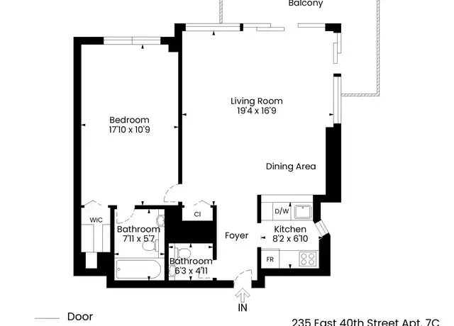 Property at 235 E 40th St Unit 7C, New York, NY, 10016, 1 bed, 1.5 baths, [object Object]