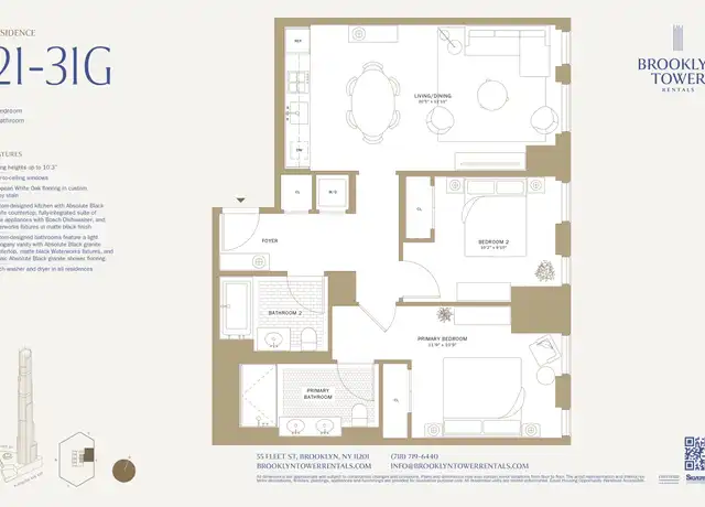 Property at 55 Fleet St Unit 21G, Brooklyn, NY, 11201, 2 beds, 2 baths, [object Object]