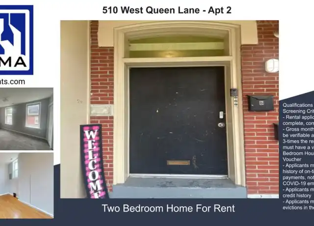 Property at 510 W Queen Ln, Philadelphia, PA, 19144, 2 beds, 1 bath, [object Object]