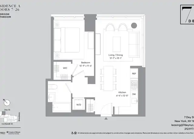 Property at 7 Dey St Unit 16A, New York, NY, 10007, 1 bed, 1 bath, [object Object]