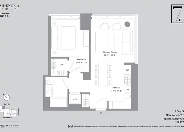 Property at 7 Dey St Unit 16A, New York, NY, 10007, 1 bed, 1 bath, [object Object]